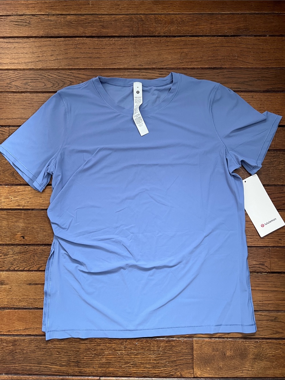 Lululemon Prep Blue Side Ruched Running Short Sleeve Top Size Medium NWT